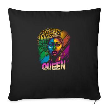 Juneteenth BLM Black Pride Woman Stark Black - Housse de coussin décorative 45 x 45 cm - noir - Devant
