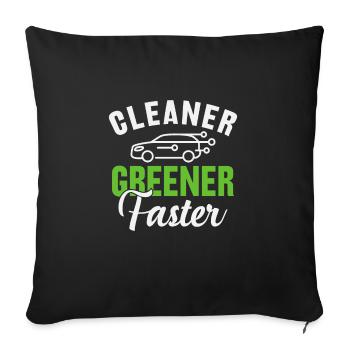 Des véhicules électriques plus propres, plus écologiques et plus rapides - Housse de coussin décorative 45 x 45 cm - noir - Devant