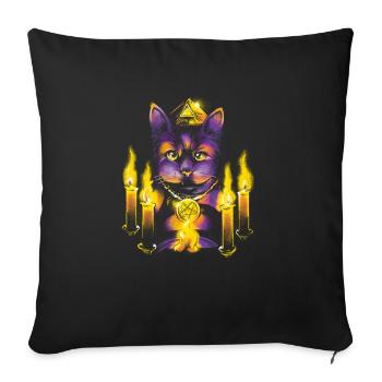 Magic cat - Sofa pillowcase 17,3'' x 17,3'' (45 x 45 cm) - black - Front
