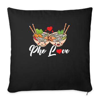 Pho Lover Chopsticks Vietnamese Noodles Asian Food - Sofa pillowcase 17,3'' x 17,3'' (45 x 45 cm) - black - Front