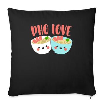 Pho Lover Chopsticks Vietnamese Noodles Asian Food - Sofa pillowcase 17,3'' x 17,3'' (45 x 45 cm) - black - Front