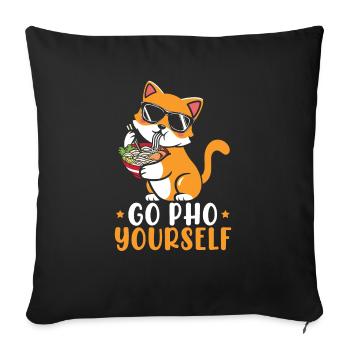 Pho Lover Chopsticks Vietnamese Noodles Asian Food - Sofa pillowcase 17,3'' x 17,3'' (45 x 45 cm) - black - Front