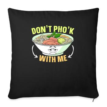 Pho Lover Chopsticks Vietnamese Noodles Asian Food - Sofa pillowcase 17,3'' x 17,3'' (45 x 45 cm) - black - Front