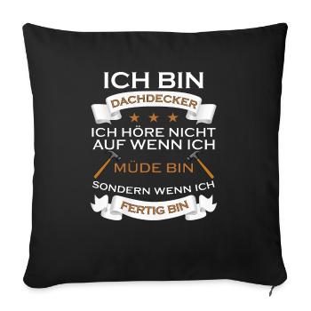 HANDWERKER DESIGN I LUSTIG - Sofakissenbezug 45 x 45 cm - Schwarz - Vorne