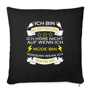 HANDWERKER DESIGN I LUSTIG - Sofakissenbezug 45 x 45 cm - Schwarz - Vorne