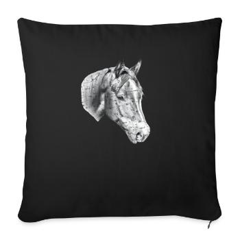 Horse's Head Pencil Drawing - Sofa pillowcase 17,3'' x 17,3'' (45 x 45 cm) - black - Front