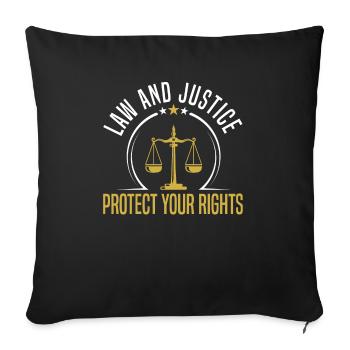 Droit et justice Protégez vos droits Avocat - Housse de coussin décorative 45 x 45 cm - noir - Devant