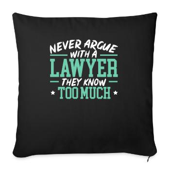 Juge Instance Salle d’audience Droit Justice Avocat Avocat - Housse de coussin décorative 45 x 45 cm - noir - Devant