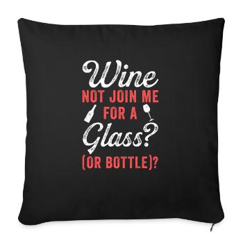 Dégustation de vin Amateurs de vin - Housse de coussin décorative 45 x 45 cm - noir - Devant