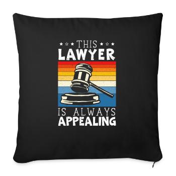 Juge Instance Salle d’audience Droit Justice Avocat Avocat - Housse de coussin décorative 45 x 45 cm - noir - Devant