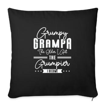 Grumpy Grandpa Vintage Typographie Vieille personne - Housse de coussin décorative 45 x 45 cm - noir - Devant
