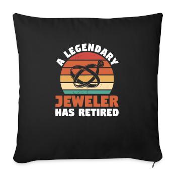 Un bijoutier légendaire a pris sa retraite dans la fabrication de bijoux - Housse de coussin décorative 45 x 45 cm - noir - Devant