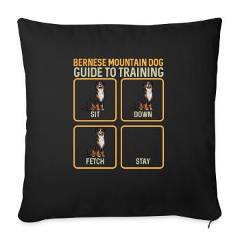 Bernese Mountain Dog - Sofa pillowcase 17,3'' x 17,3'' (45 x 45 cm) - black - Front