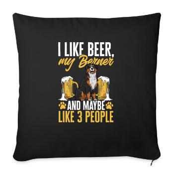 Bouvier bernois - Housse de coussin décorative 45 x 45 cm - noir - Devant