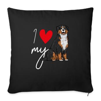 Bouvier bernois - Housse de coussin décorative 45 x 45 cm - noir - Devant