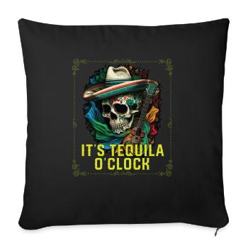 C’est Tequila Oclock Buveur de Tequila alcoolisé - Housse de coussin décorative 45 x 45 cm - noir - Devant