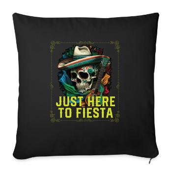Juste ici à Fiesta Cinco de Mayo Fierté mexicaine - Housse de coussin décorative 45 x 45 cm - noir - Devant