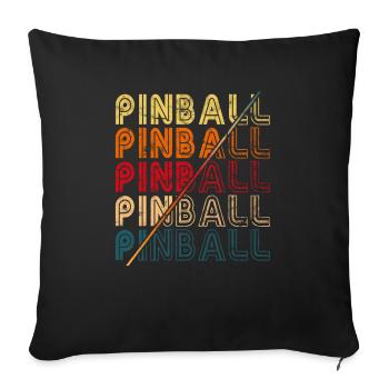 Pub Sports Pinball Machine - Retro Pinball Game - Sofa pillowcase 17,3'' x 17,3'' (45 x 45 cm) - black - Front