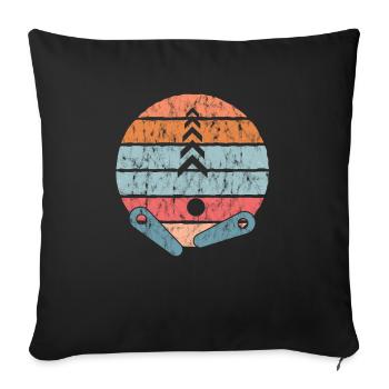 Flipper classique vintage - Rétro - Housse de coussin décorative 45 x 45 cm - noir - Devant