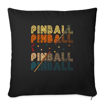 Pub Sports Pinball Machine - Retro Pinball Game - Sofa pillowcase 17,3'' x 17,3'' (45 x 45 cm) - black - Front