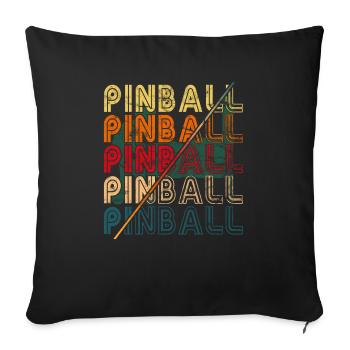 Pub Sports Pinball Machine - Retro Pinball Game - Sofa pillowcase 17,3'' x 17,3'' (45 x 45 cm) - black - Front