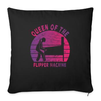 Pub Sports Pinball Machine - Retro Pinball Game - Sofa pillowcase 17,3'' x 17,3'' (45 x 45 cm) - black - Front