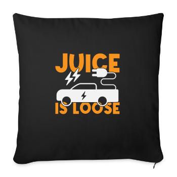 Electric vehicle The juice of the electric car is loose - Sofa pillowcase 17,3'' x 17,3'' (45 x 45 cm) - black - Front