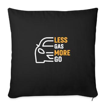 Véhicule électrique Voiture électrique Moins d’essence Plus d’essence - Housse de coussin décorative 45 x 45 cm - noir - Devant