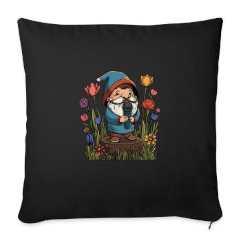 Conception de nain de jardin chantant pour un - Housse de coussin décorative 45 x 45 cm - noir - Devant