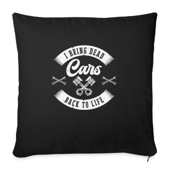 Mécanicien automobile Réparation de moteur de voiture - Housse de coussin décorative 45 x 45 cm - noir - Devant