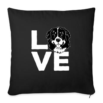 Bernese Mountain Dog - Sofa pillowcase 17,3'' x 17,3'' (45 x 45 cm) - black - Front