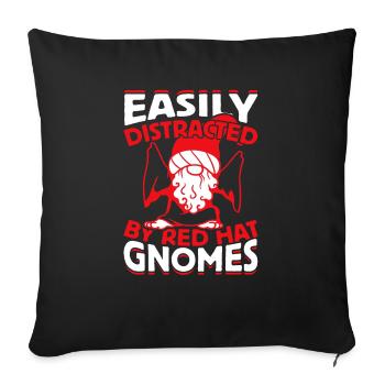 Garden Gnome Garden - Sofa pillowcase 17,3'' x 17,3'' (45 x 45 cm) - black - Front