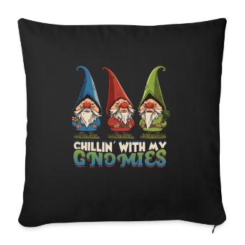 Jardin Gnome Jardin - Housse de coussin décorative 45 x 45 cm - noir - Devant
