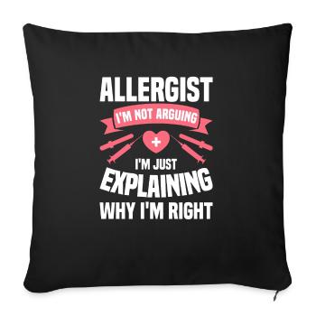 Allergologue Je ne discute pas, j’explique simplement pourquoi - Housse de coussin décorative 45 x 45 cm - noir - Devant