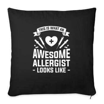 Voici à quoi ressemble un allergologue génial - Housse de coussin décorative 45 x 45 cm - noir - Devant