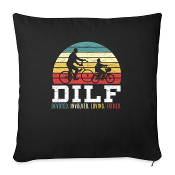 Fathers Day Dad Devoted Involved Loving Father - Sofa pillowcase 17,3'' x 17,3'' (45 x 45 cm) - black - Front