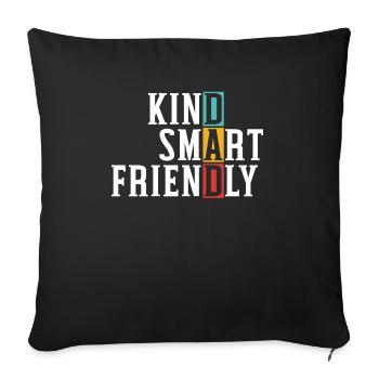 Fathers Day Best Dad Ever Kind Smart Friendly - Sofa pillowcase 17,3'' x 17,3'' (45 x 45 cm) - black - Front
