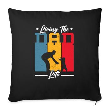 Fathers Day Papa Best Dad Ever Fatherhood Daddy - Sofa pillowcase 17,3'' x 17,3'' (45 x 45 cm) - black - Front