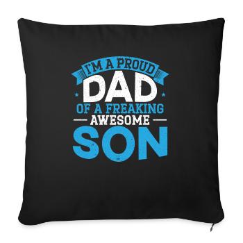 Fathers Day Papa Best Dad Ever Fatherhood Daddy - Sofa pillowcase 17,3'' x 17,3'' (45 x 45 cm) - black - Front