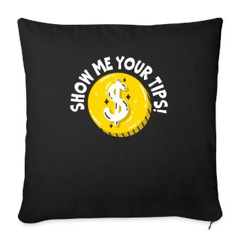 Montrez-moi vos conseils Serveur Serveuse Barman - Housse de coussin décorative 45 x 45 cm - noir - Devant