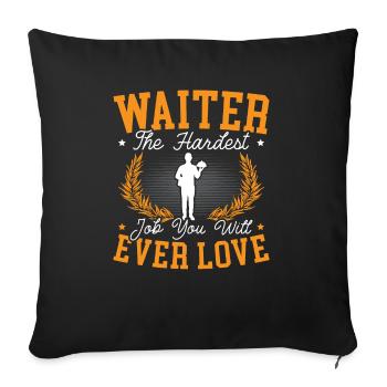 Serveur Serveuse Barman Mixologue Barman Bartending - Housse de coussin décorative 45 x 45 cm - noir - Devant
