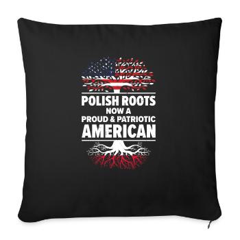 Born Polish Poland American USA Citizenship - Sofa pillowcase 17,3'' x 17,3'' (45 x 45 cm) - black - Front