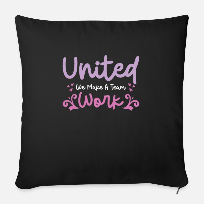 Unité entre les employés Travail de bureau - Housse de coussin décorative 45 x 45 cm - noir
