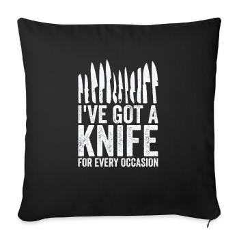 Knife Collector Knives Collecting - Sofa pillowcase 17,3'' x 17,3'' (45 x 45 cm) - black - Front