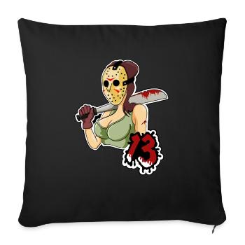Lady 13 - Housse de coussin décorative 45 x 45 cm - noir - Devant