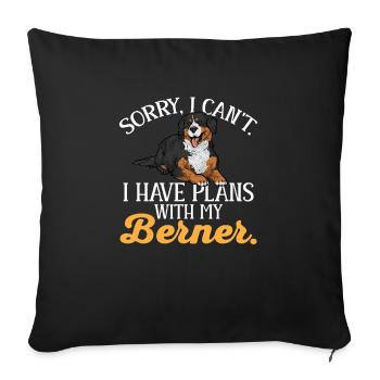 Bernese Mountain Dog - Sofa pillowcase 17,3'' x 17,3'' (45 x 45 cm) - black - Front