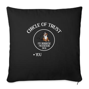 Bernese Mountain Dog - Sofa pillowcase 17,3'' x 17,3'' (45 x 45 cm) - black - Front