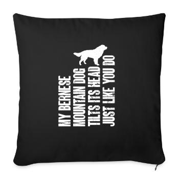Bernese Mountain Dog - Sofa pillowcase 17,3'' x 17,3'' (45 x 45 cm) - black - Front