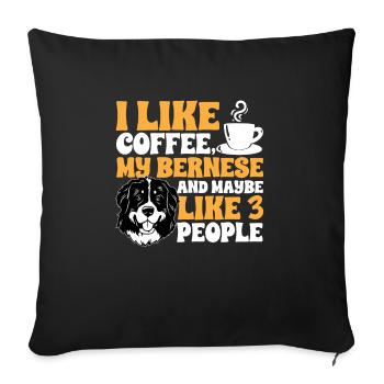 Bernese Mountain Dog - Sofa pillowcase 17,3'' x 17,3'' (45 x 45 cm) - black - Front