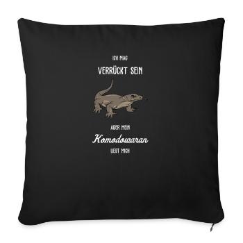 Komodowaran I Komododrache Motiv für Reptilien - Sofakissenbezug 45 x 45 cm - Schwarz - Vorne